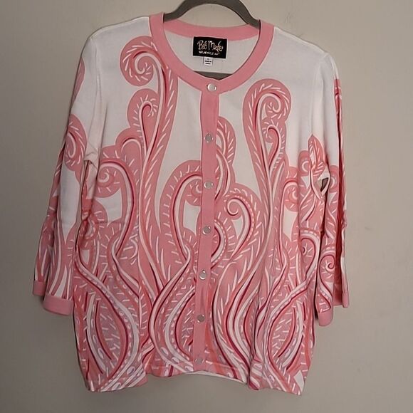 Bob Mackie Sweaters - Bob Mackie 3/4 sleeve cardigan sweater Sz L NWT